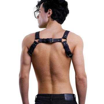 Fashion Leather Bdsm Bondage Harness for Men / Straps Suspenders Metal Rivet Clubwear - EVE's SECRETS